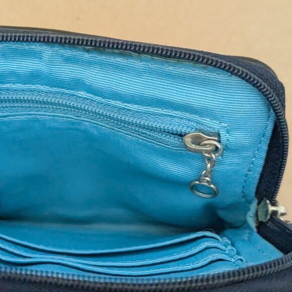 Coach Women's  Blue Wristlet Wallet Corner Zip With Signature - Picture 8 of 12